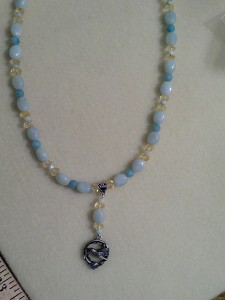 Amazonite, citrine w/Hummingbird