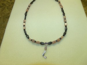 Moonstone, Iolite crescent moon  SOLD